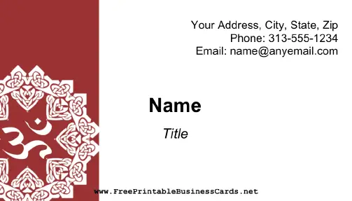 Hindu Mandala business card