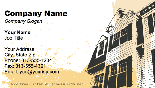 Home Yellow business card