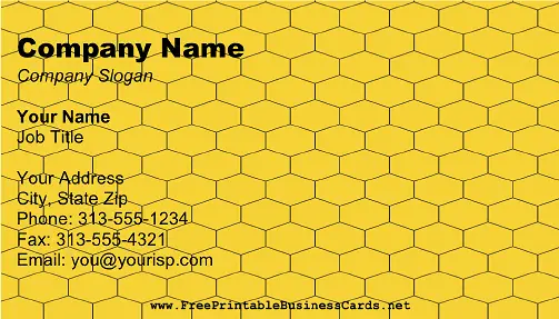 Honeycomb business card