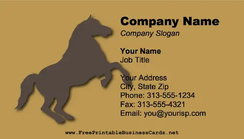 Horse Rearing business card