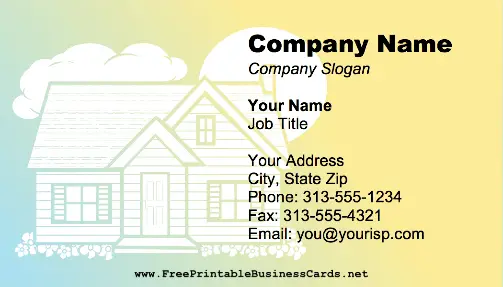 Colorful House business card