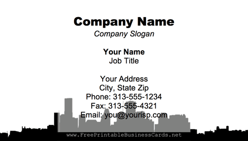Houston Skyline business card