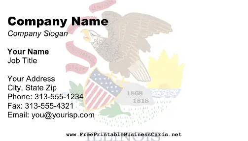 Illinois Flag business card