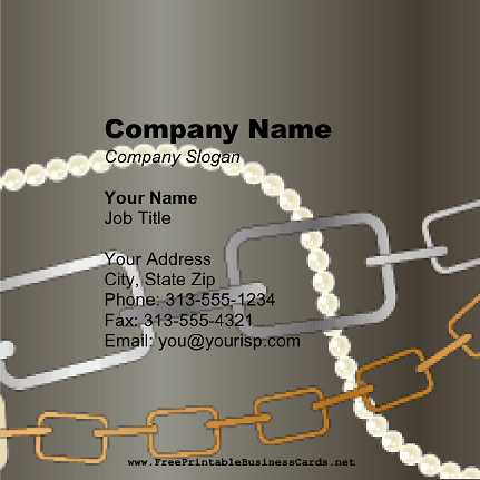 Chain Links Square business card