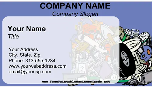 Junkyard business card