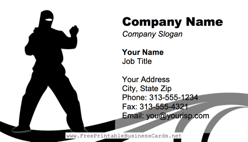 Karate business card