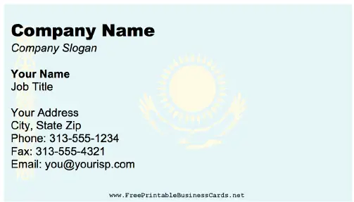Kazakhstan business card
