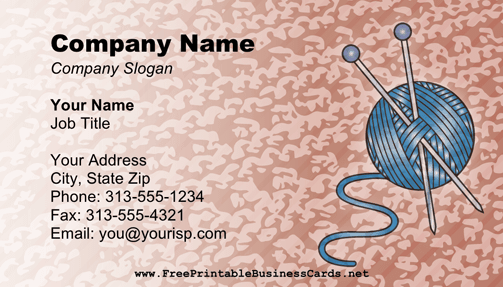 Knitting business card