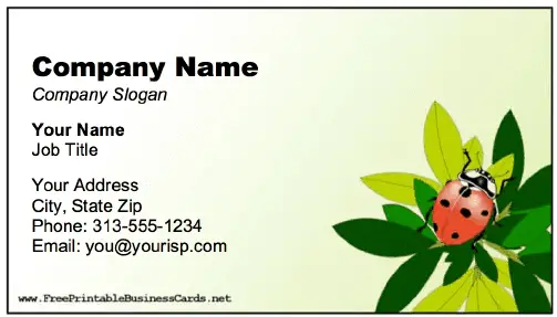 Ladybug Business Card business card