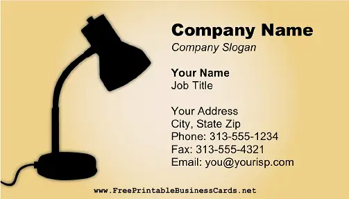 Desk Lamp business card