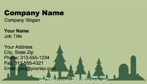 Landscaping Silhouette business card