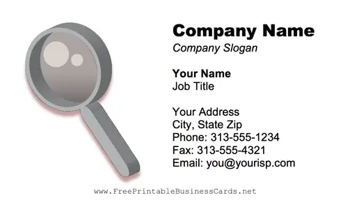 Magnifying Glass business card
