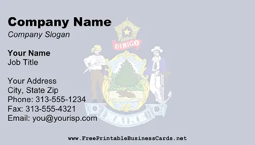 Maine Flag business card