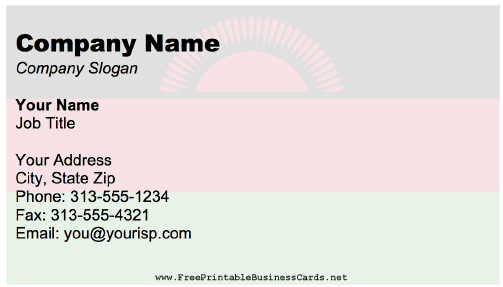 Malawi business card