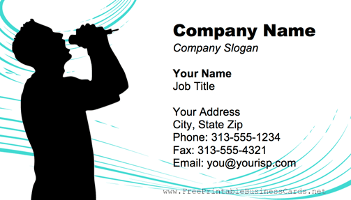 Male Singer business card