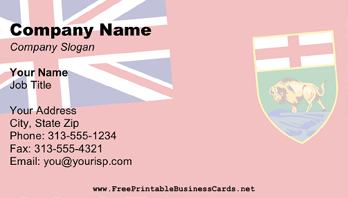 Flag of Manitoba business card