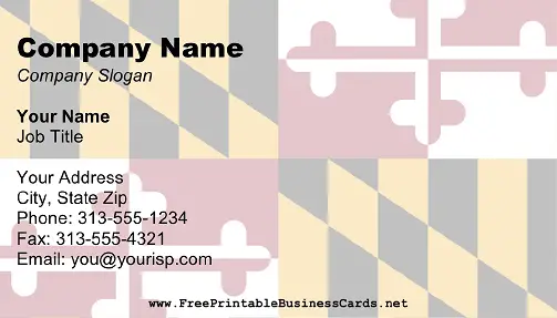 Maryland Flag business card
