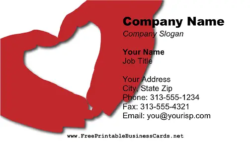 Heart Hands business card