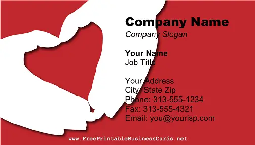 Heart Hands 2 business card