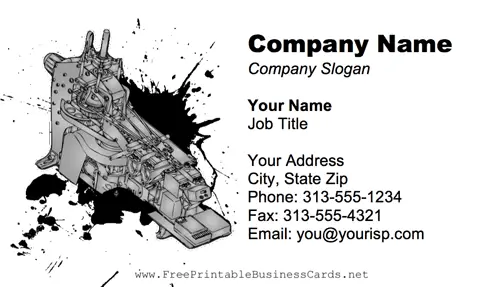 Mechanical Equipment business card