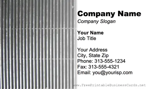 Metal Grill business card