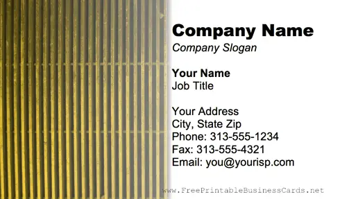 Metal Grill Yellow business card