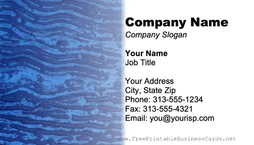 Metal Texture Wavy Blue business card