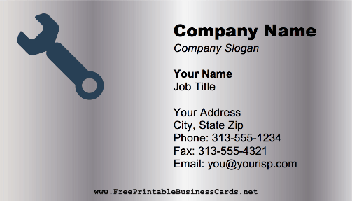 Metal Wrench business card