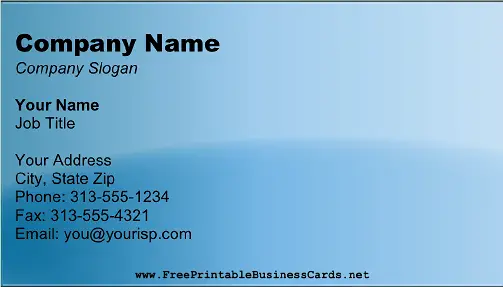 Metallic Blue business card