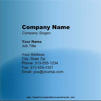Metallic Blue Square business card