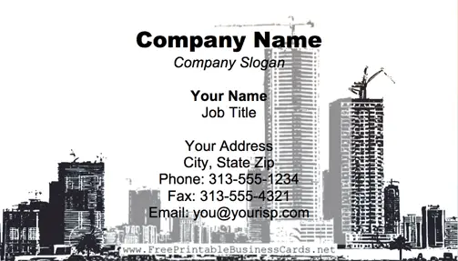 Miami Skyline Yellow business card