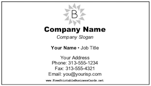 Minimalist Monogram B business card