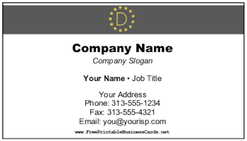 Minimalist Monogram D Color business card