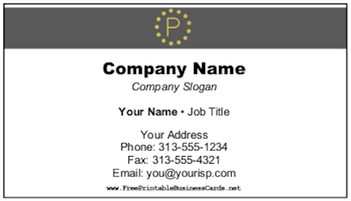Minimalist Monogram P Color business card