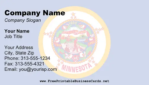 Flag of Minnesota business card