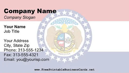 Missouri Flag business card