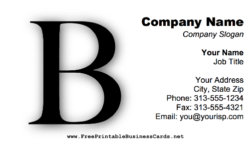 Monogram B business card