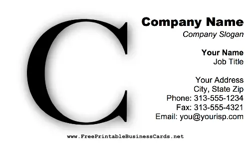 Monogram C business card