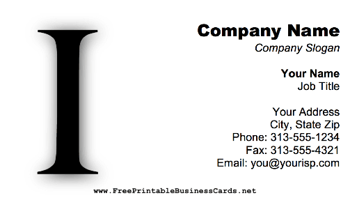 Monogram I business card