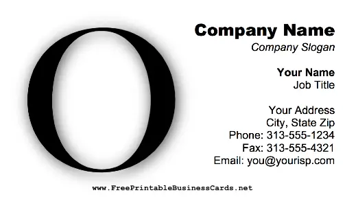 Monogram O business card