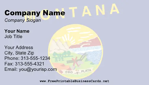 Flag of Montana business card