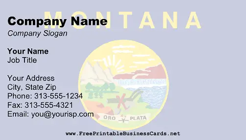 Montana Flag business card