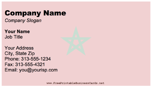 Morocco business card