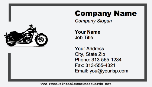 Motorcycle business card