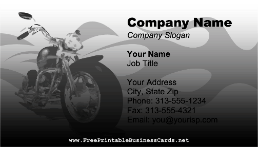 Motorcycle Flames business card