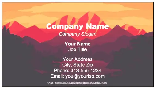 Mountain Range Business Card business card