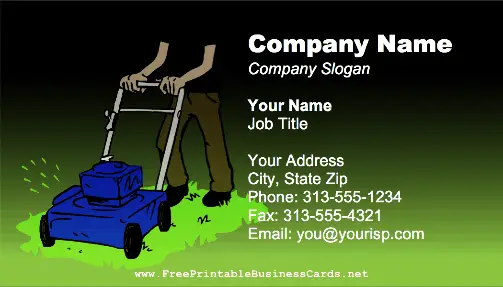 Mowing business card
