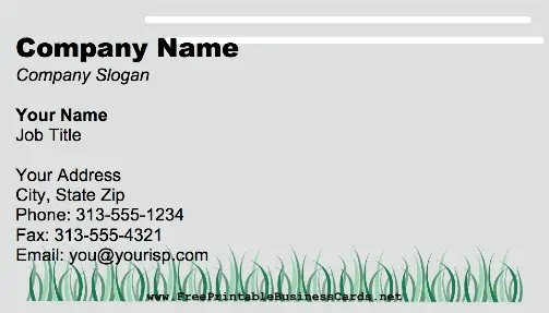 Mowing Lawn business card