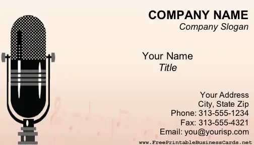Music business card