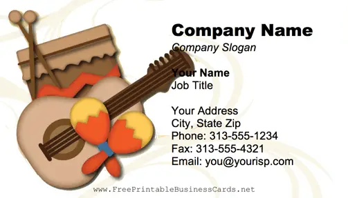 Musical Instruments business card